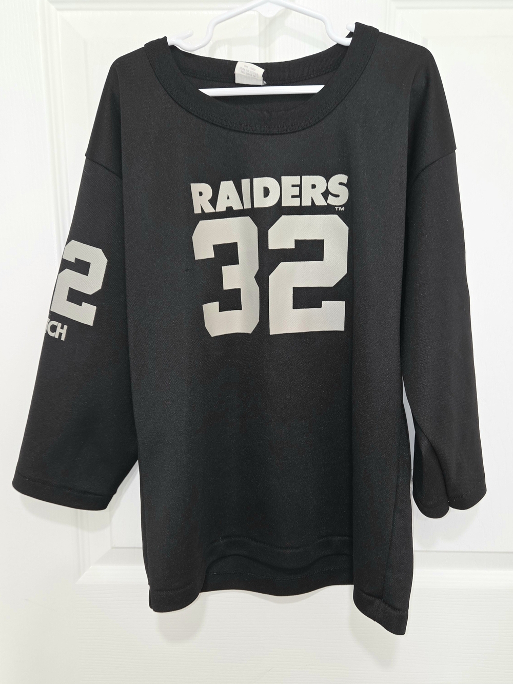 Vintage Marcus Allen #32 Los Angeles Raiders 3/4 Sleeve Shirt Sz Youth M SEE PIC